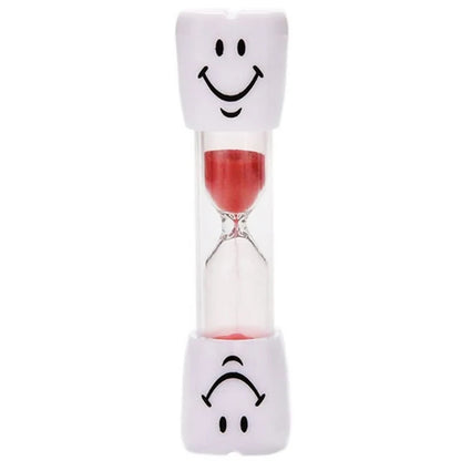Creative Kids 3-Minute Toothbrush Timer Hourglass with Cartoon Smiling Face Anti-Fall Educational Fun Plastic Student Gift