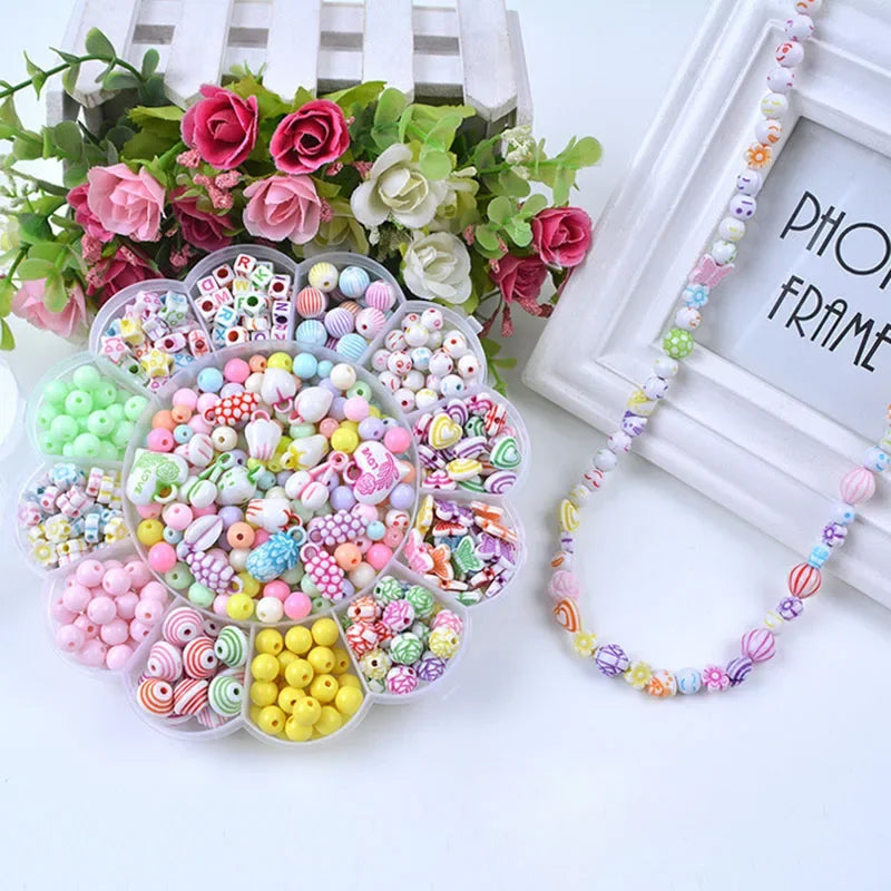 Children Creative DIY Beads Toy With Whole Accessory Set/ Kids Girls Handmade Art Craft Educational Toys for Gifts And Presents