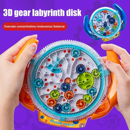 Creative 3D Puzzle Funny Gear Labyrinth Disk Gear Balance Ball Maze Wheel Dish IQ Puzzle Educational ABS Toys For Kids