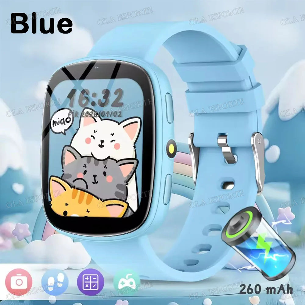 Kids Smart Watch Multiple Games HD Camera LED Flashlight Alarm Clock Calculator Sleep Monitoring Children's Smartwatch Gift HT30
