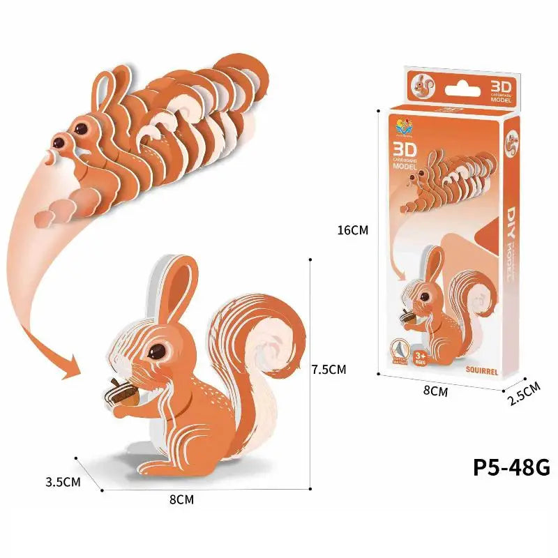 Montessori Educational Toy Set, DIY 3D Paper Model Assembly Animal Puzzle, Exciting Learning Play for Boys and Girls