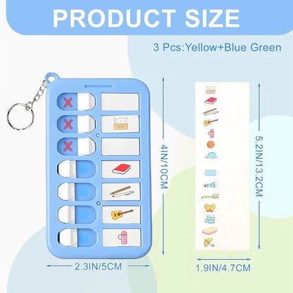 Kids Self-Discipline Checklist Memo Board Portable Keychain Visual Habit Tracker for Children Daily Task