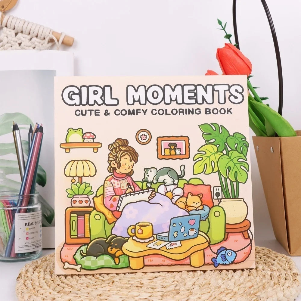 Girl Moments: Coloring Book for Adults & Teens, Cozy Space to Inspire Creative DIY Art
