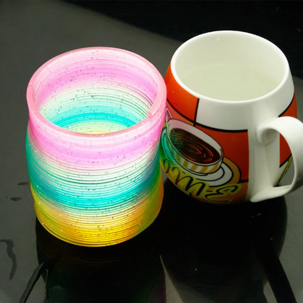 Color Magic Bounce Toys Board Games for Children Anti-stress Magic Ring Spring Rainbow Board Game Kids Creative Funny Gifts