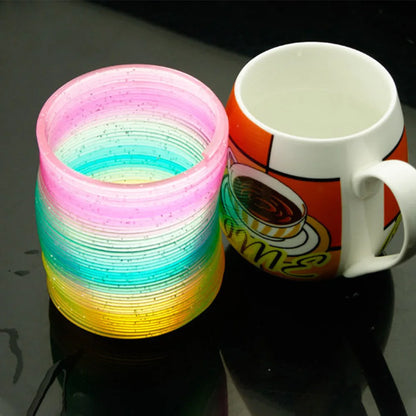 Color Magic Bounce Toys Board Games for Children Anti-stress Magic Ring Spring Rainbow Board Game Kids Creative Funny Gifts