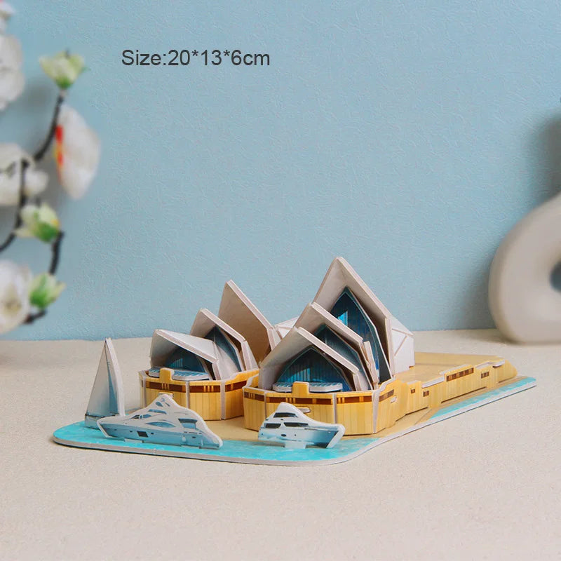 Creative DIY 3D Paper Card Puzzle Building Model Assembly Kids Handmade Jigsaw Room Decorations Educational Toys