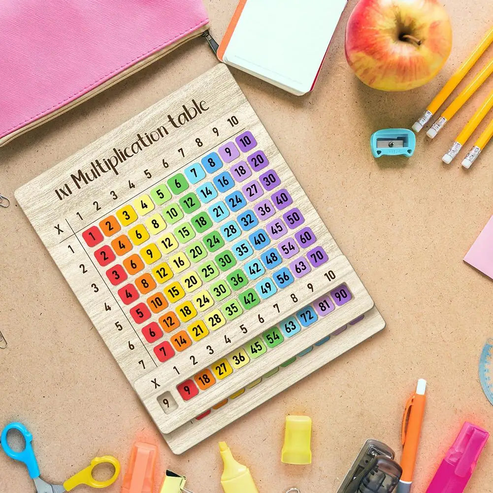 Montessori Wooden Multiplication Table Rainbow Math Learning Board Set Educational Wood Grid Toys For Back To School Gift