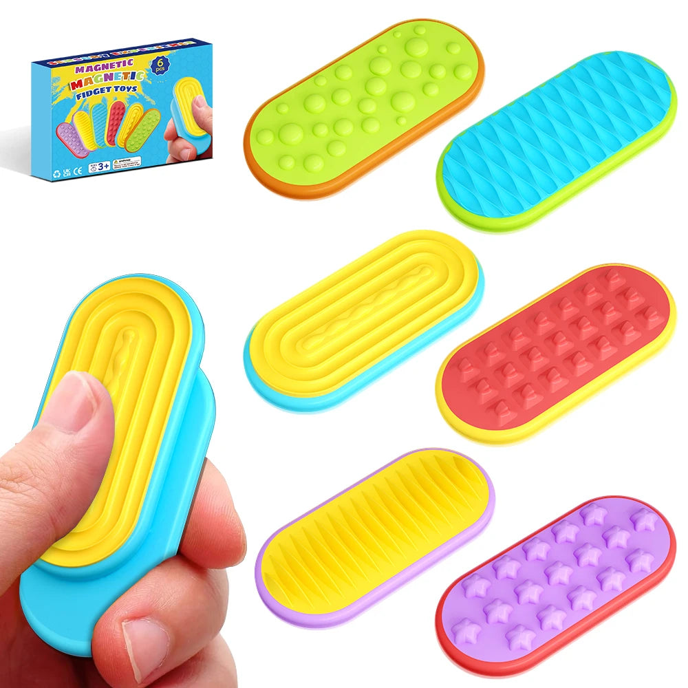 6/12/18PCS Silicone Sensory Strip Fidget Toys Kids Autism Decompression Calming Fidgeting Toy Adults  Anxiety Relief Sensory Toy