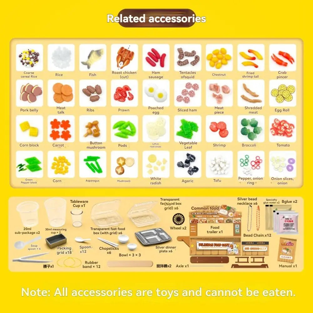 3D Pretend Play Kitchen Toys Creative DIY Mini Fast Food Model Toy Funny Reusable Cooking Interactive Toys Children Gifts