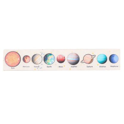 Baby Wooden Montessori Teaching Aids Science Cognition Jigsaw Puzzle Universe Solar System Eight Planet Matching Educational Toy