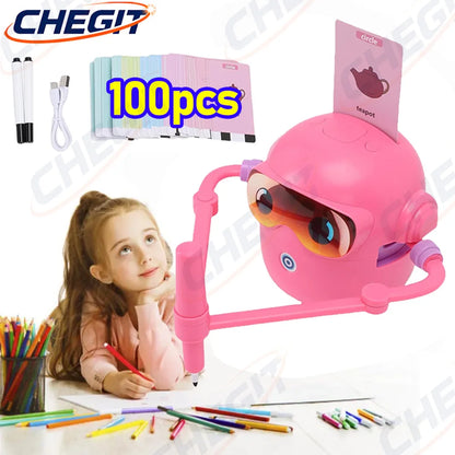 New Kids Drawing Robot Interactive Educational Auto Drawing Robot with 100 Cards for Boys Girls Preschool Learning