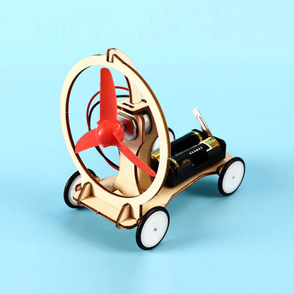 DIY Electric Wind Car Toys Kids Students Physical Science Experiments Learn Kit Interest Training Intelligence Development