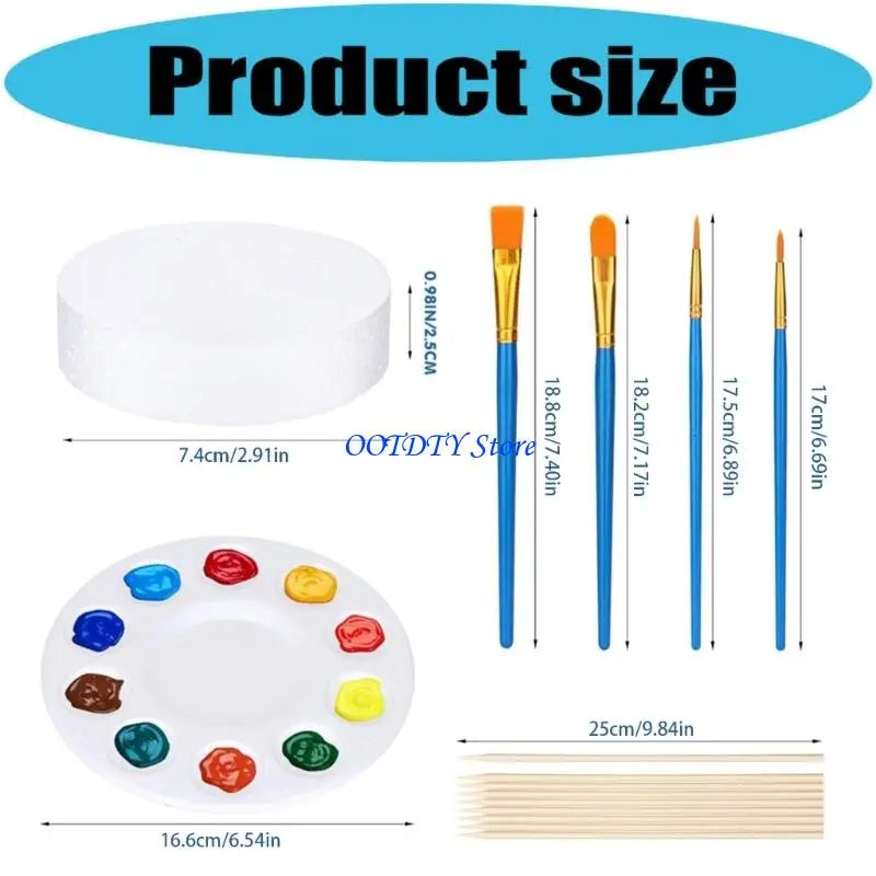 367A Educational Fun DIY Children Kids Art Painting Set Plastic Discs Craft Set to Develop Creativity and Fine Motor Skills