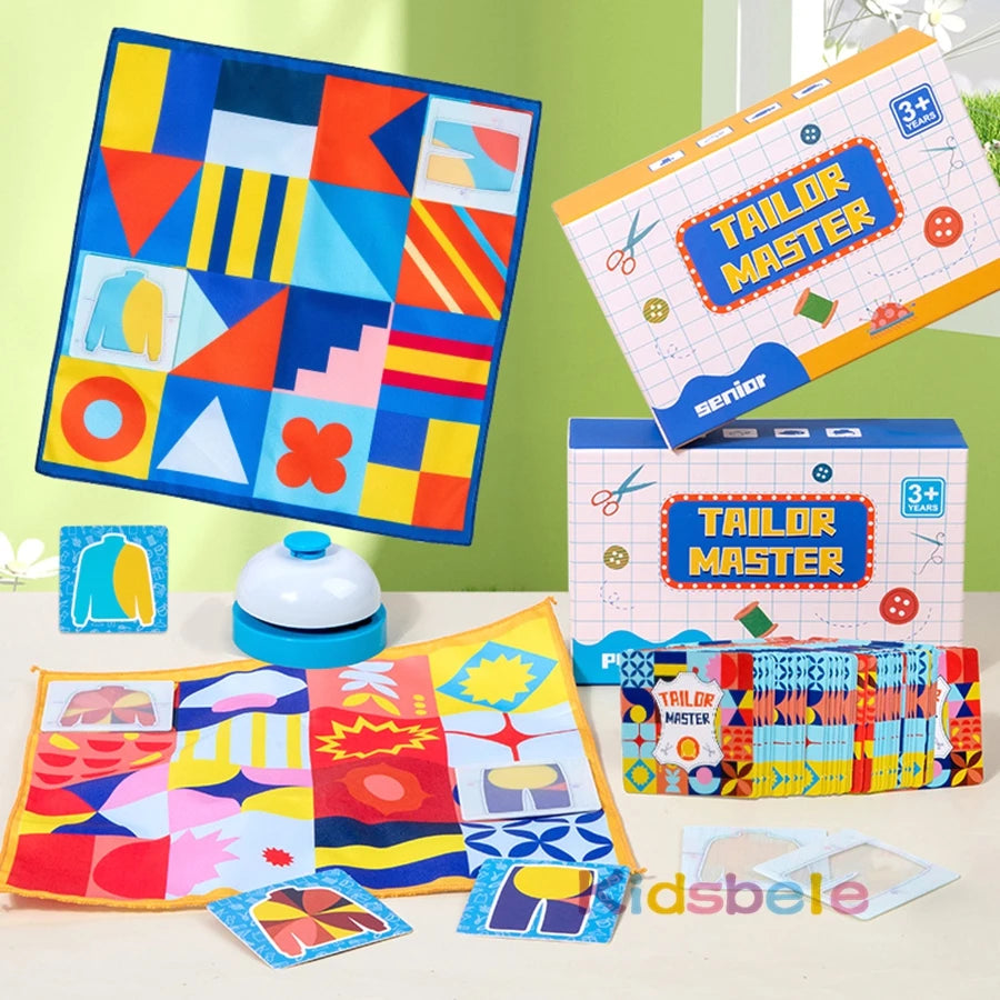 Montessori Kid Matching Board Game Color Shape Puzzle Educational Family Party Brain Training Interactive Tailor Battle Toy
