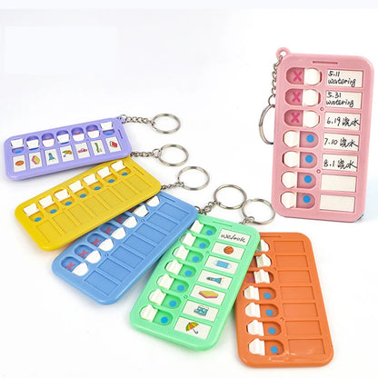 Kids Self-Discipline Checklist Memo Board Portable Keychain Visual Habit Tracker for Children Daily Task