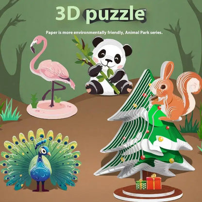 Montessori Educational Toy Set, DIY 3D Paper Model Assembly Animal Puzzle, Exciting Learning Play for Boys and Girls