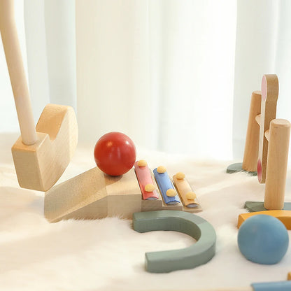 wooden Golf Toys Set for Kids Educational Golf Toys Kits for Toddlers Outdoor Lawn and Indoor Sports Toys for Toddlers  ﻿