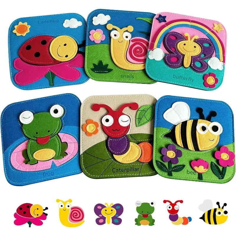 Montessori Giraffe Busy Board Preschool Learning Educational Busy Book Sensory Quiet Book Travel Toy for Baby Kids 3 4Years Old