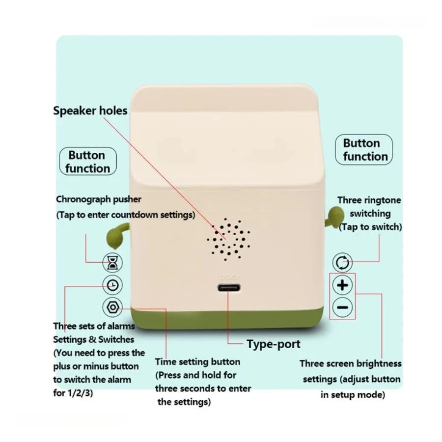 Creative Milk Box Digital Alarm Clock For Kids Digital Display Time/date for Bedroom Cute Digital Desktop Clock Home Decoration