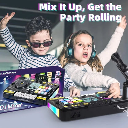 DJ Mixing Toys for Children Multi-functional Bluetooth DJ Keyboards Turntable Controller Kids Musical Instrument Educational Toy